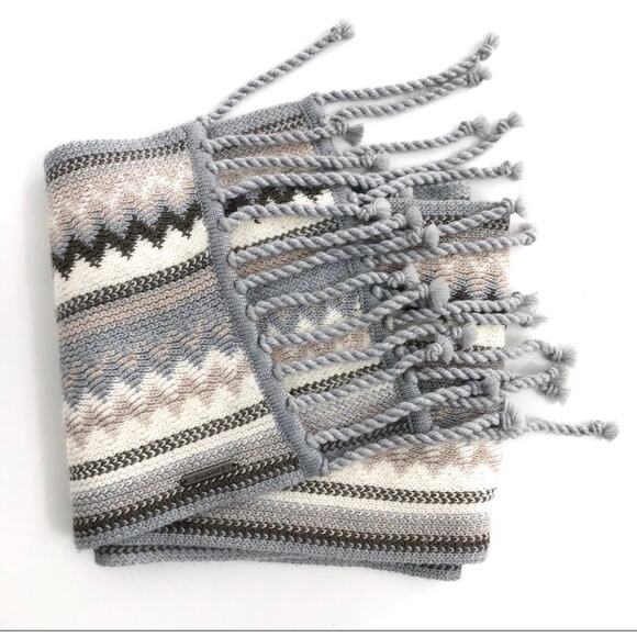 SMARTWOOL Pine Lake Chevron Scarf Grey - Picture 1 of 7